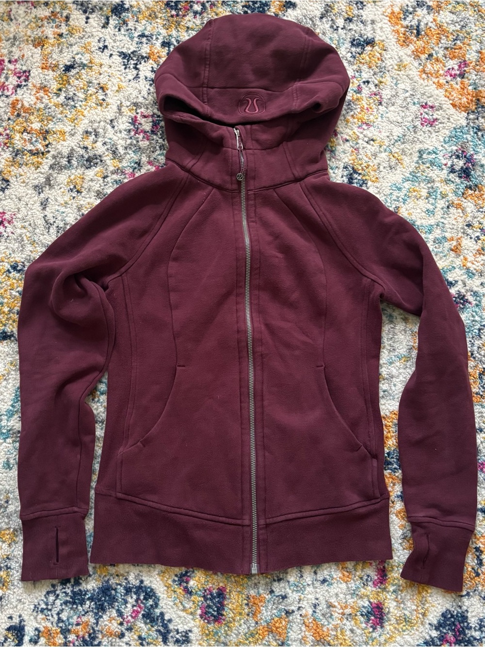 lululemon Women’s Hooded Scuba Full-Zip Hoodie - Deep Burgundy size 4
